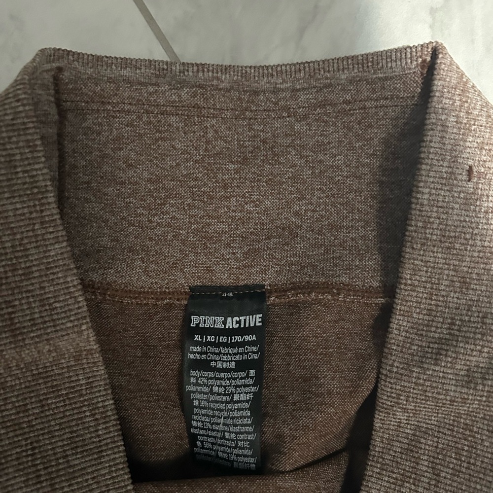 Victoria’s Secret pink, rare, brown, pink, active leggings size extra large - Picture 2 of 4